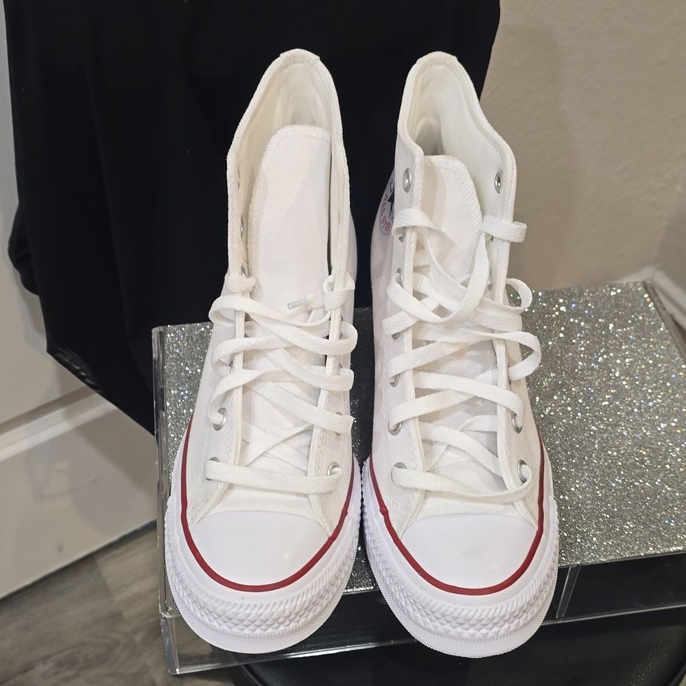 Converse‎ Chuck Taylor All Star Wedge Platform Sneakers- White - Picture 12 of 12